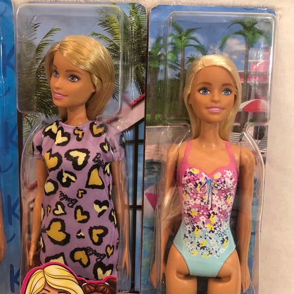 Lot of 4 NEW Mattel (2) Ken (2) Barbie Dolls Toys Beach Retro Fashion Swim Wear - Picture 5 of 8